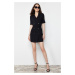 Trendyol Black Belted Button Detailed Mini Woven Jacket Dress