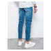 Modré pánske rifľové nohavice Ombre Clothing P1028
