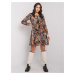 Black and beige dress with animal patterns RUE PARIS