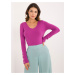 Purple Smooth Classic Sweater with Viscose