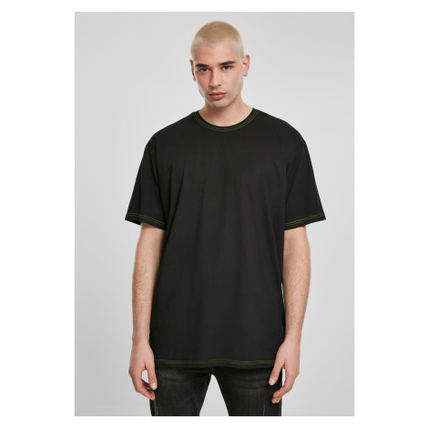 Heavy Oversized Contrast Stitch Tee Black/Electric Lime Urban Classics