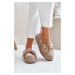 Women's platform loafers with bow beige Naivine