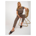 Light brown SUBLEVEL trousers with leopard print