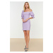 Trendyol Lilac Fitted Evening Dress with Lined Poplins
