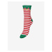 Súprava troch párov dámskych vianočných ponožiek v zelenej, červenej a bielej farbe VERO MODA El