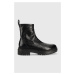 Členkové topánky MICHAEL Michael Kors Comet dámske, čierna farba, na plochom podpätku,