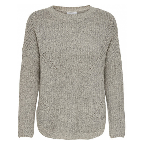 ONLY Dámsky sveter ONLBERNICE/ S ROUND Pullover KNT Noosa Light Grey Melange