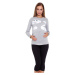 Dojčiace a tehotenské pyžamo Melany sivé s obláčikmi