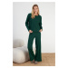 Trendyol Emerald Green Corduroy Knitted Pajama Set