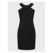 Kontatto Úpletové šaty 3M7761 Čierna Slim Fit
