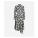 Šaty Karl Lagerfeld Check Silk Dress Čierna