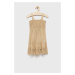 Dievčenské bavlnené šaty GAP béžová farba, midi, áčkový strih