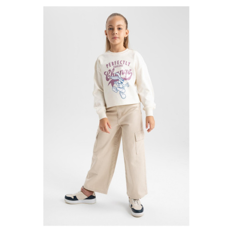 DEFACTO Girls Wide Leg Cargo Wide Leg Cotton Pants