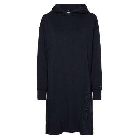 Tommy Hilfiger Šaty - RLX INTERLOCK SHORT HOODIE DRESS modré