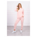 Two-piece powder pink alpaca sweater set