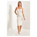 Bianco Lucci Women's Strapless Corduroy Dress