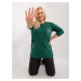 Navy green plus size blouse with pockets