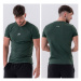 NEBBIA - Pánske bavlnené športové tričko 327 (dark green) - NEBBIA