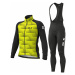 ALÉ Cyklistická zimná bunda a nohavice - SOLID SHARP WINTER - čierna/žltá