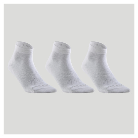 Športové polovysoké ponožky RS160 biele 3 páry ARTENGO