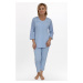 Dámske pyžamo Martel Rozálie - bavlna Modrá