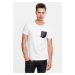 Pocket T-shirt made of synthetic leather wht/blk