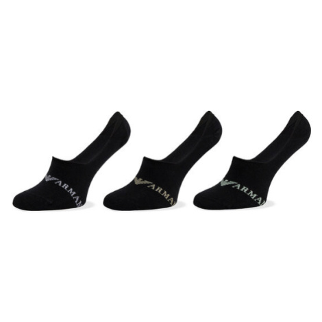 Emporio Armani Súprava 3 párov krátkych pánskych ponožiek 306227 4R254 50620 Čierna