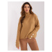 Women's camel striped sweater