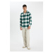 DEFACTO Regular Fit Regular Cut Buttoned Plaid Lumberjack Flannel Long Sleeve Shirt