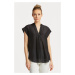 KOŠEĽA GANT REL SLEEVELESS STAND COLLAR BLOUSE EBONY BLACK