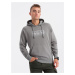 Ombre Men's non-stretch hooded sweatshirt with print - grey