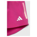 Detské krátke nohavice adidas G TI 3S WV ružová farba, s potlačou, nastaviteľný pás