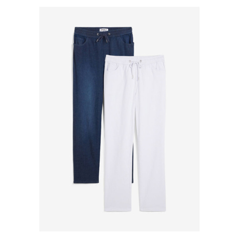 Voľné džínsy (2 ks), rovné, vysoký pás bonprix