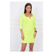 Dress with a button-neck in yellow neon color