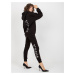 Black women's tracksuit with inscriptions and zippers