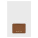 Kožené puzdro na karty MICHAEL Michael Kors dámsky, hnedá farba
