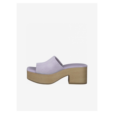 Light purple suede slippers with heels Tamaris - Women