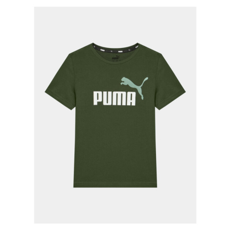 Puma Tričko Ess+ 2 Col Logo 586985 Zelená Regular Fit