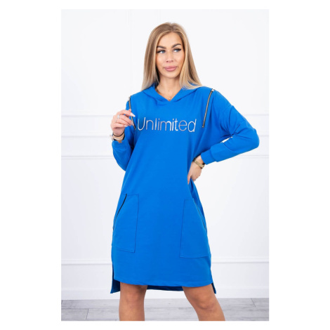 Dress with the inscription unlimited purple blue