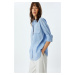 Koton Blue Striped Women's Shirt