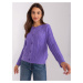 Purple cardigan with a round neckline