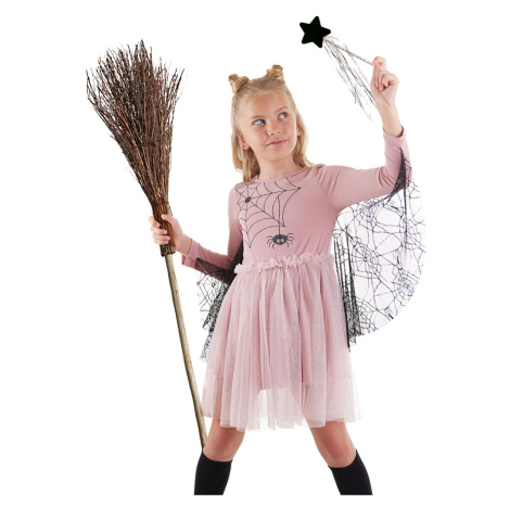 Denokids Halloween Spider Pink Tulle Girl Dress