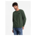 Ombre Men's non-stretch sweatshirt with metal pin - dark green