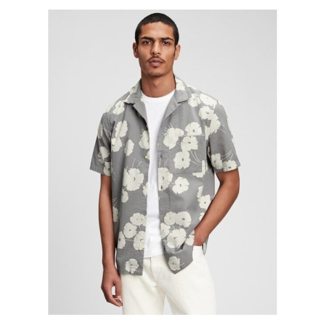 GAP Shirt seersucker camp collar - Men's