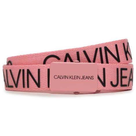 Calvin Klein Jeans Detský opasok Canvas Logo Belt IU0IU00125 Ružová