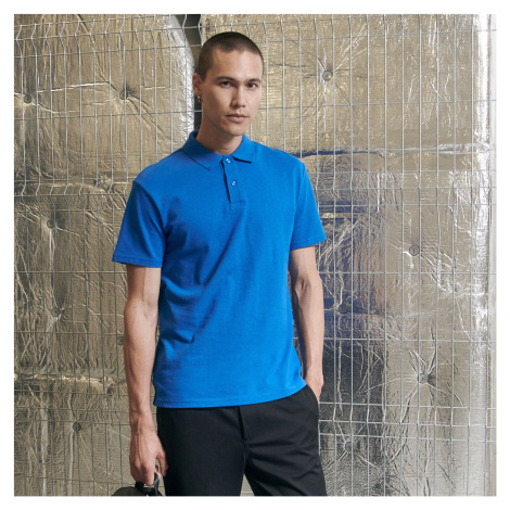 Reserved - Piké úpletové tričko polo regular fit - Modrá