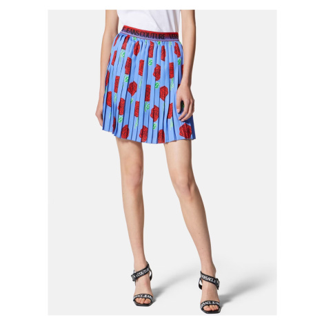 Blue Ladies Floral Pleated Skirt Versace Jeans Couture - Women
