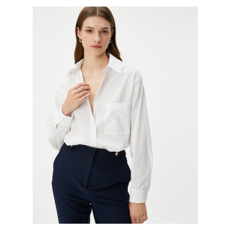Koton Oversize Shirt Long Sleeve Buttoned Pocket