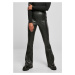 Women's black synthetic leather trousers