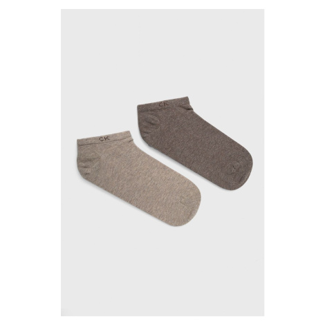 Ponožky Calvin Klein pánske, hnedá farba, 701218707